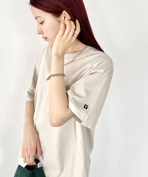 NEWTRAL(ニュートラル)/205 5.6oz スタンダードエンブレムT/サイズ展開多数 コットン 無地 半袖 Tシャツ | NT2009005 | サンドベージュ