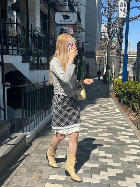 サイドドロストリボントップス | SL2241607 | グレー