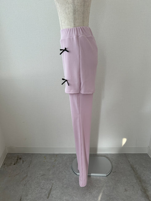 リボンポイントレイヤードスカートパンツ | SL2241632 | ブラック