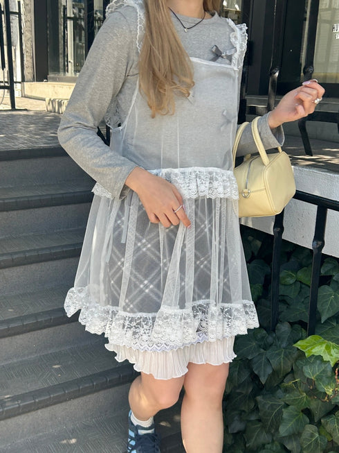 サイドドロストリボントップス | SL2241607 | グレー