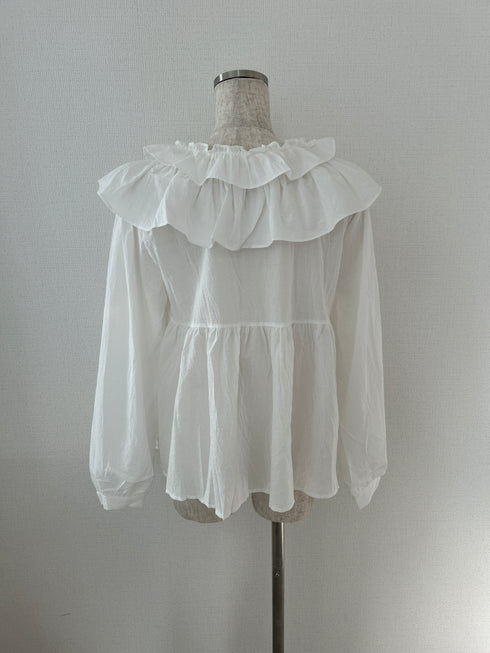 double frill collar vintage blouse | SL2241624 | ホワイト