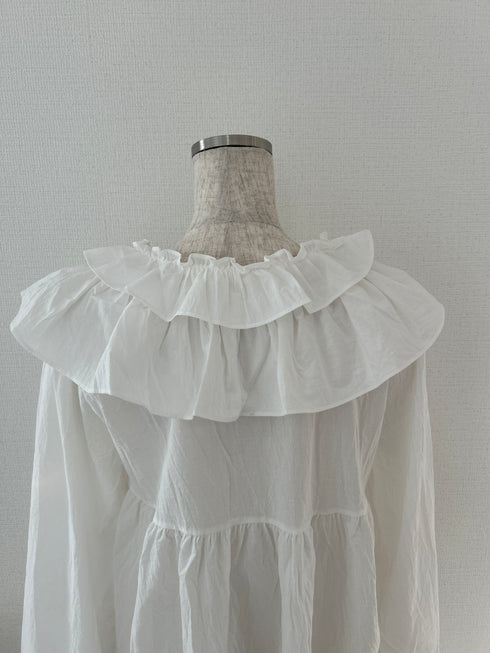double frill collar vintage blouse | SL2241624 | ホワイト