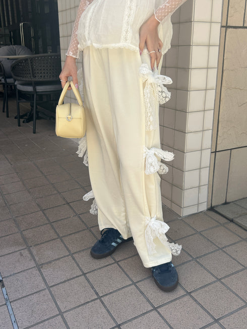 サイドレースリボンスウェットパンツ | SL2241612 | イエロー