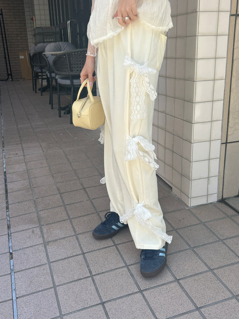 サイドレースリボンスウェットパンツ | SL2241612 | イエロー