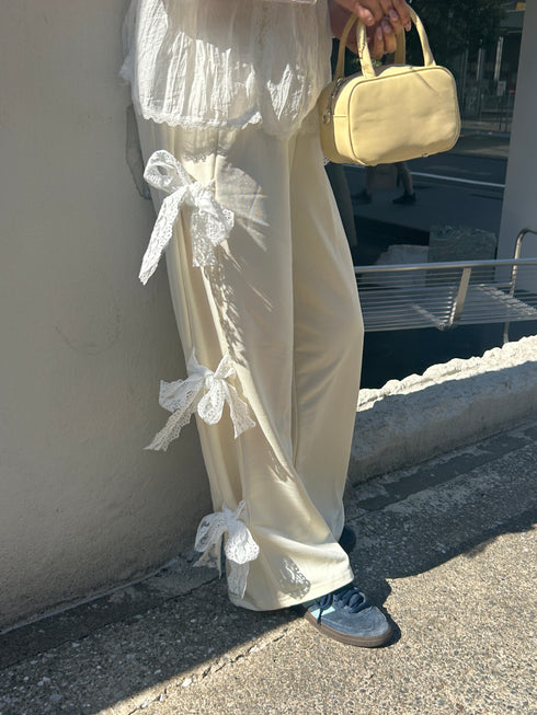 サイドレースリボンスウェットパンツ | SL2241612 | イエロー