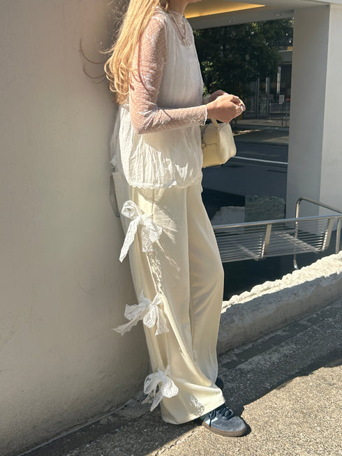 サイドレースリボンスウェットパンツ | SL2241612 | イエロー