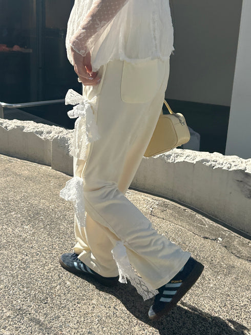 サイドレースリボンスウェットパンツ | SL2241612 | イエロー