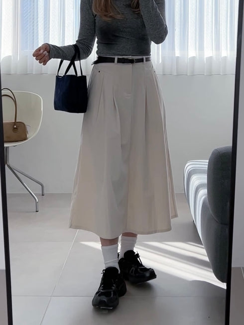 ベルト付きコーデュロイミディスカート | SL2244649 | アイボリー