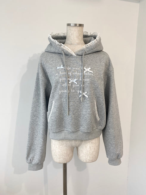 裏起毛リボンポイントフーディー | SL2244669 | グレー