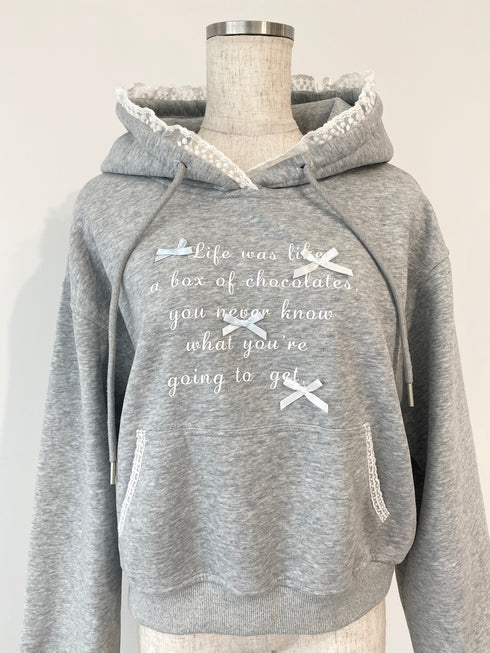 裏起毛リボンポイントフーディー | SL2244669 | グレー