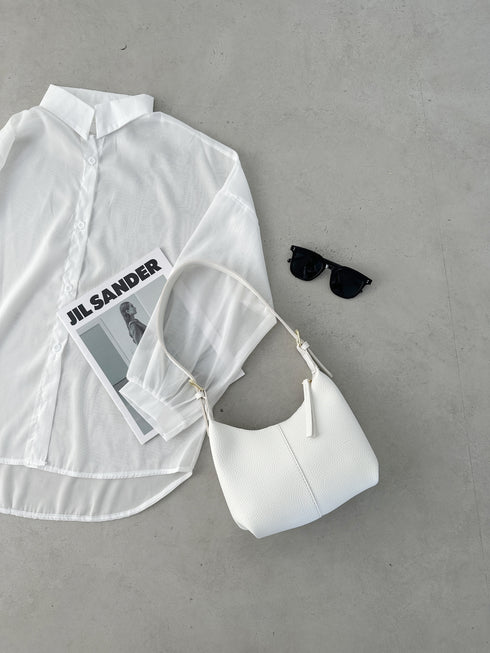 round moon shoulder bag/ワンハンドルラウンドムーンPUショルダーバッグ | UN12410052 | アイボリー