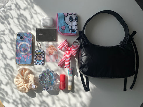 リボンチャーム付きミニバッグ | SL1243605 | ブラック