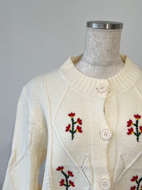 フラワー刺繍カーディガン | LI2244107 | アイボリー