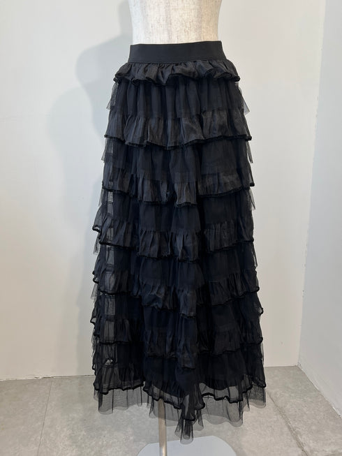 ティアードチュールスカート | RN2244005 | ブラック