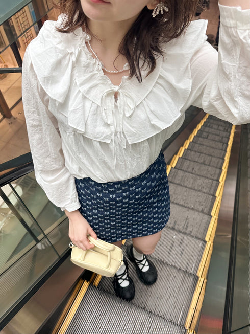 double frill collar vintage blouse | SL2241624 | ホワイト