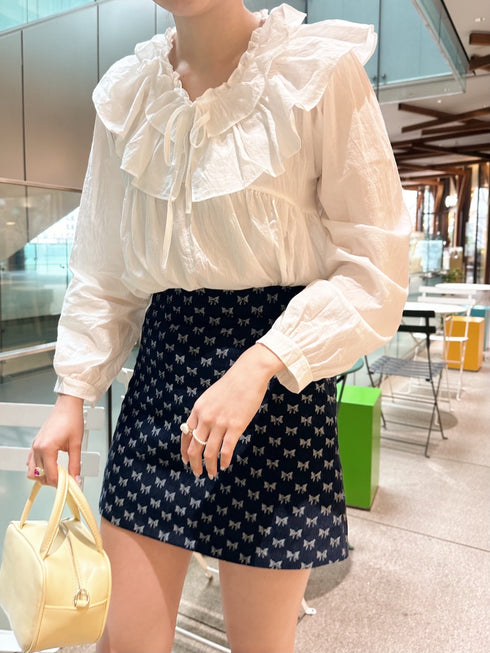 double frill collar vintage blouse | SL2241624 | ホワイト