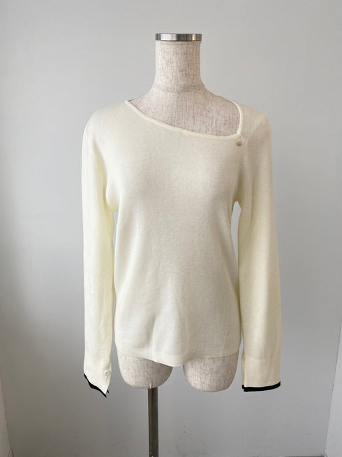 アシンメトリーバイカラーヘムニット | IN2244702 | ブラック