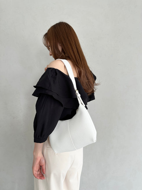 round moon shoulder bag/ワンハンドルラウンドムーンPUショルダーバッグ | UN12410052 | アイボリー