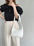 round moon shoulder bag/ワンハンドルラウンドムーンPUショルダーバッグ | UN12410052 | アイボリー