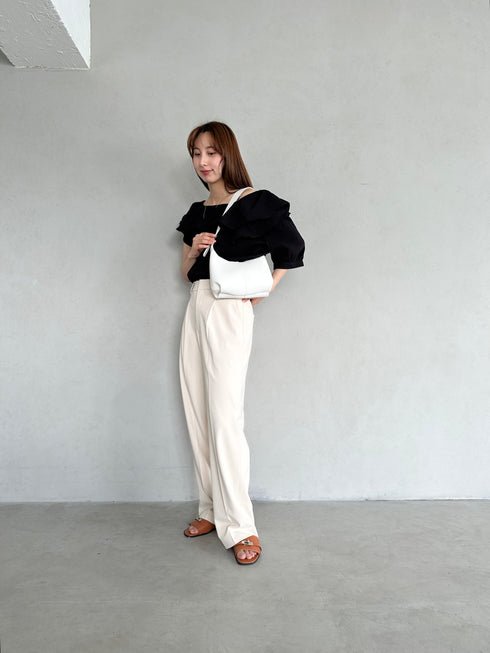 round moon shoulder bag/ワンハンドルラウンドムーンPUショルダーバッグ | UN12410052 | アイボリー