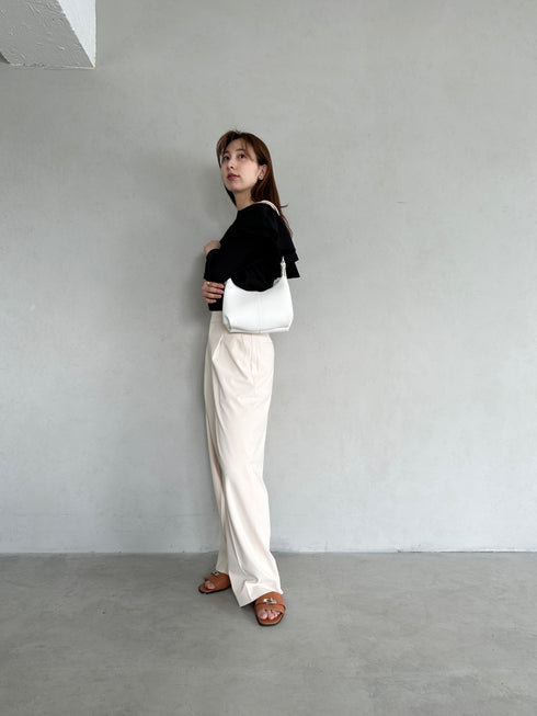 round moon shoulder bag/ワンハンドルラウンドムーンPUショルダーバッグ | UN12410052 | アイボリー