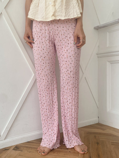 小花柄プリーツパンツ | SL2222747 | ピンク