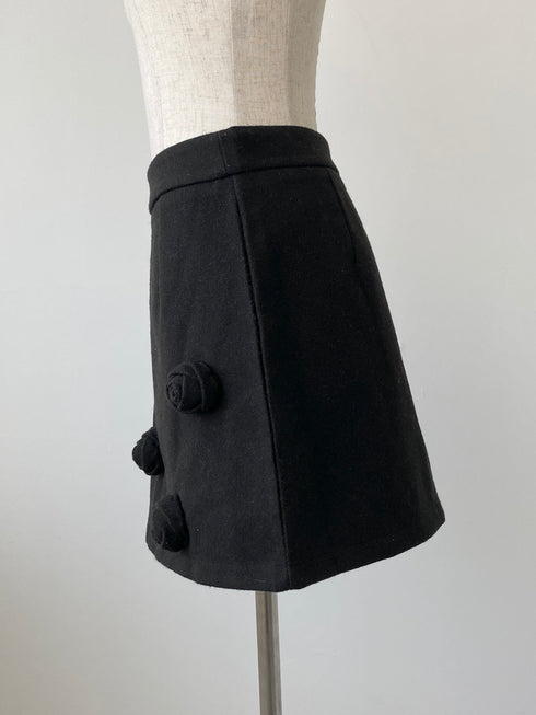 ローズモチーフ台形ミニスカート | LD2244901 | ブラック