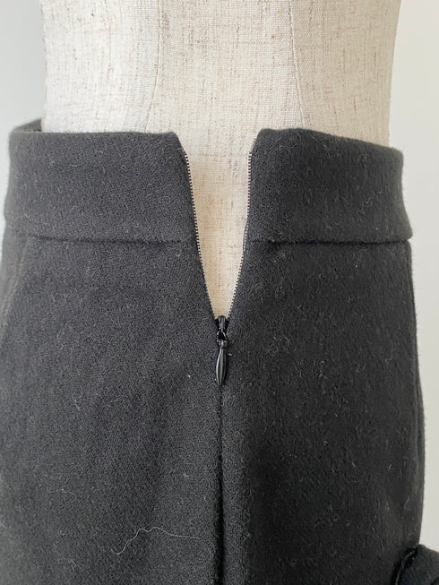 ローズモチーフ台形ミニスカート | LD2244901 | ブラック