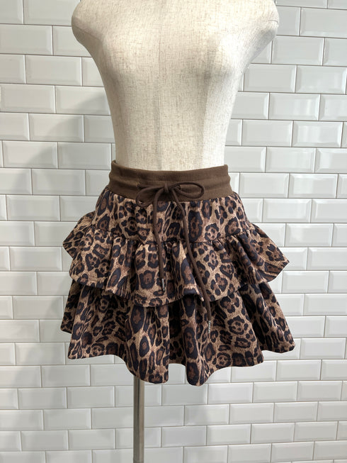 レオパードティアードミニスカート | GR2251508 | ブラウン