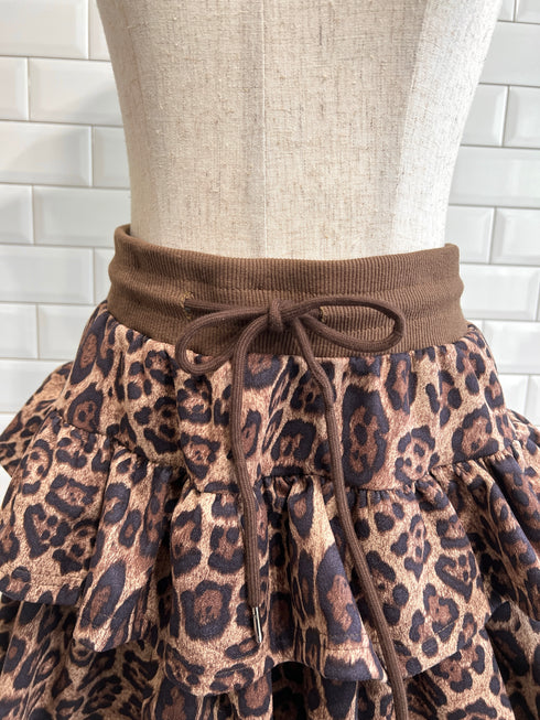 レオパードティアードミニスカート | GR2251508 | ブラウン