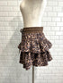 レオパードティアードミニスカート | GR2251508 | ブラウン