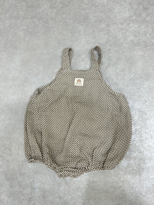 ミニチェックロンパース | LB2234014 | ブラウン