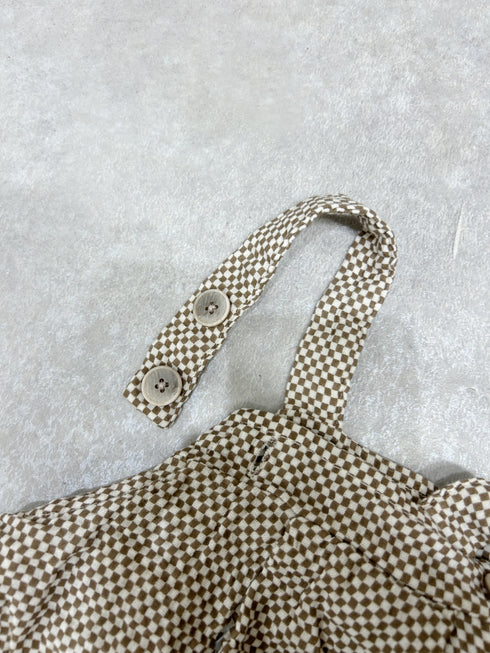 ミニチェックロンパース | LB2234014 | ブラウン