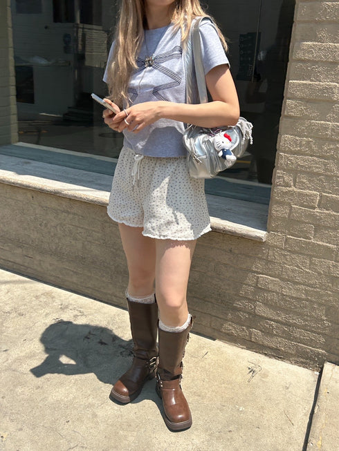 リボンレースデザインTシャツ | SL2242669 | グレー