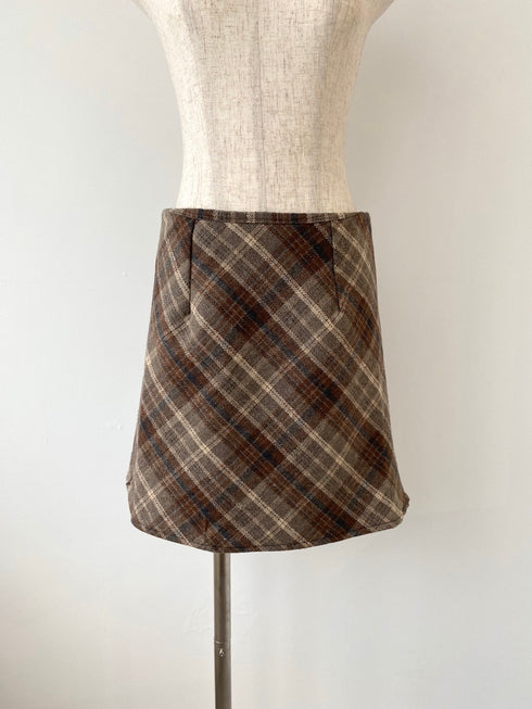チェック台形スカート | SL2243623 | ブラウン