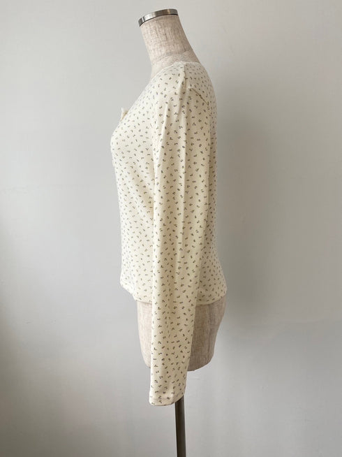 フラワーヘンリーネックトップス | SL2243622 | ブラック