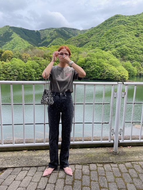 バックリボンデザインTシャツ | AN2241201 | チャコール