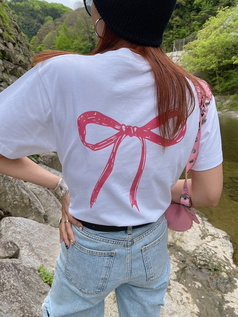 バックリボンデザインTシャツ | AN2241201 | ホワイト