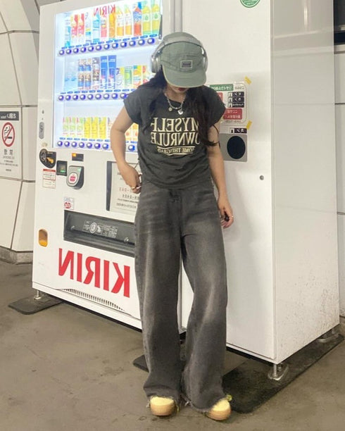 サイドドロストクロップドTシャツ | CH2242808 | チャコールグレー