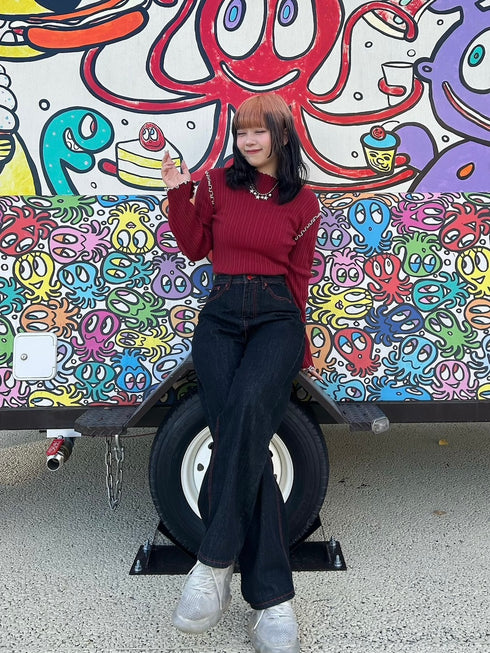 ハート刺繍デニム | GR2244508 | ブラック