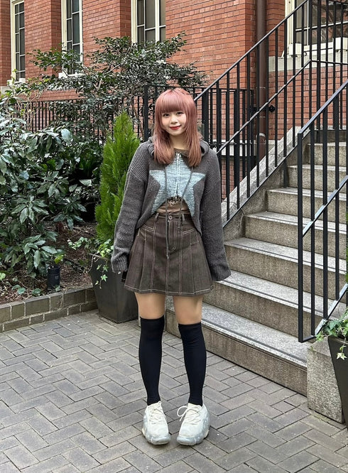 ステッチプリーツミニスカート | GR2244513 | ブラウン