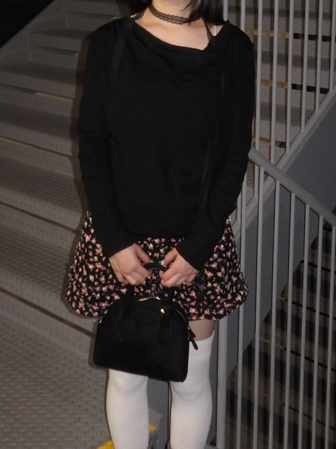 タイ付きドレープネックトップス | IN2244705 | ブラック