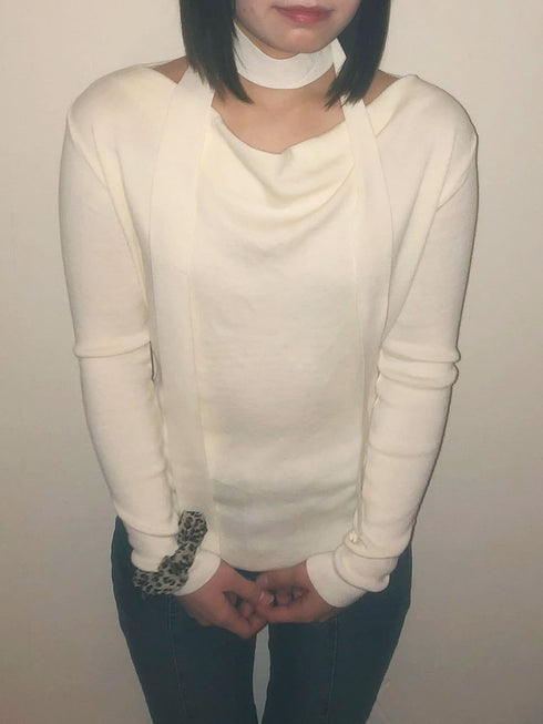 タイ付きドレープネックトップス | IN2244705 | ホワイト