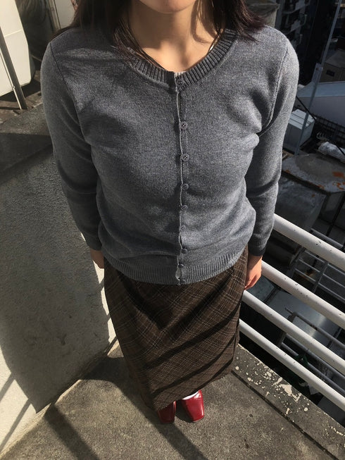 ラウンドネックニットカーディガン | IN2244707 | グレー