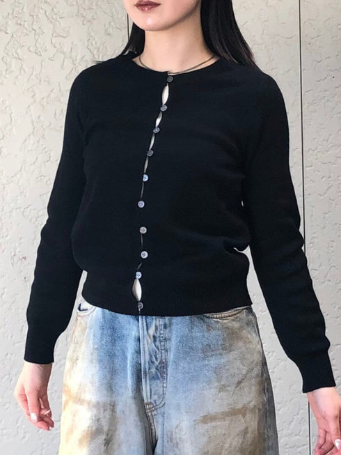 ラウンドネックニットカーディガン | IN2244707 | ブラック