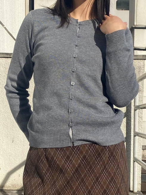 ラウンドネックニットカーディガン | IN2244707 | グレー