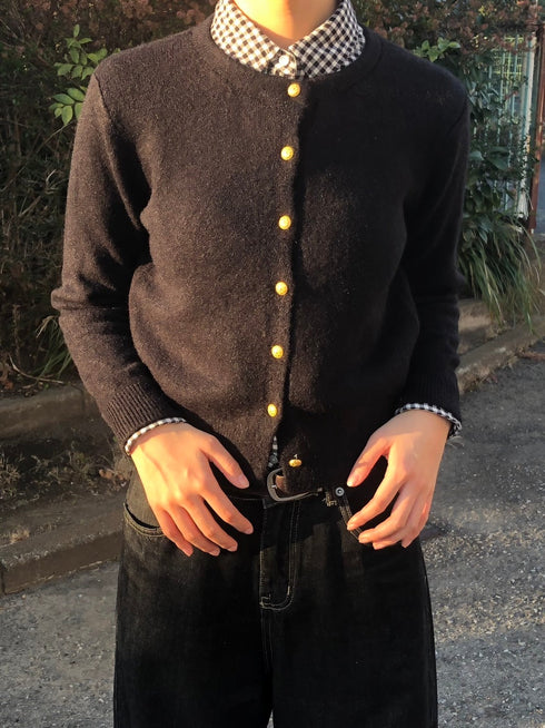 ゴールドボタンカーディガン | IN2244710 | ブラック