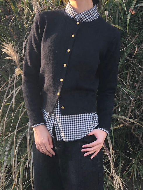 ゴールドボタンカーディガン | IN2244710 | ブラック