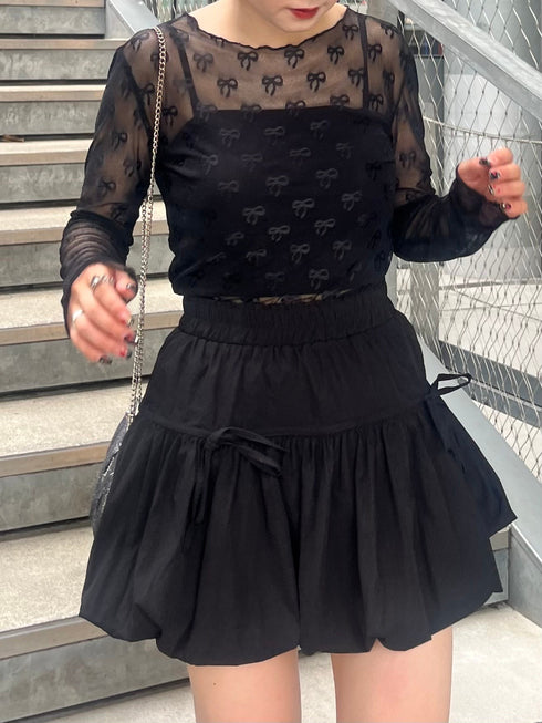 リボンシアートップス | IT2242412 | ブラック