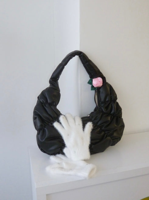 エナメルキルティングバッグ | LD1244901 | ブラック